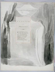 Épitaphe sur Mme Clarke, design 103 de Les Poèmes de Thomas Gray, 1797-98